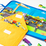 BeYumi 2 Sets Vehicle Construction Travel Felt Board Portable Transportation Car Engineering Truck Flannel Storytelling Playset Story Early Learning Interactive Play Kit for Preschool Toddlers, 47 Pcs