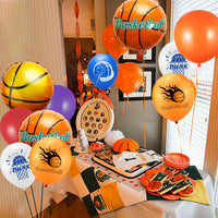 BeYumi 56Pcs Basketball Balloons, Bouquet 18’’ Aluminum Foil Balloons and Latex Balloons for Boys World Championship Basketball Theme Birthday Party Decorations, Sports Theme Baby Shower Decorations