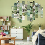 BeYumi Box Card Collage 50P Green Matcha Aesthetic Wall Collage Kit Poster Photo Dorm Trendy Cottagecore Wall Art Print Colorful Pictures Collage Avocado Green Room Bedroom Decor for Teen Girls Boys