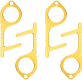 BeYumi 4Pack Contactless Door Opener Portable Safety Door Closer Keychain Non-Contact Handheld Protection Key Golden Press Elevator Stick Reusable Tool