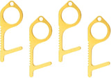 BeYumi 4Pack Contactless Door Opener Portable Safety Door Closer Keychain Non-Contact Handheld Protection Key Golden Press Elevator Stick Reusable Tool