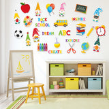 BeYumi 52Pcs Back to School Gnome Bulletin Board Decorations Set Motivational DIY Cardstock Cutouts Colorful Welcome Back to School Supplies for Classroom Chalkboard Kindergarten Nursery Wall Decor