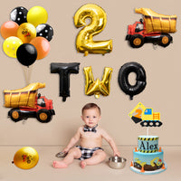 BeYumi Construction Themed Birthday Party Supplies - 42 Packs Dump Truck 2nd Birthday Party Decorations for Kids, Including Digger Cake Topper, Giant Number TWO Aluminum Foil Balloons, Latex Balloons Visit the BeYumi Store