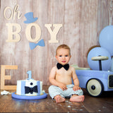 BeYumi Wood Oh Boy Sign Party Banner Letters Wall Backdrop Hanging Wood Sign Outdoor Photo Booth Props Decor Gender Reveal Party Supplies Favors for Boys Birthday Baby Shower Baby Announcement Party