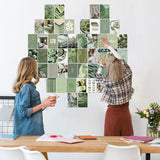 BeYumi Box Card Collage 50P Green Matcha Aesthetic Wall Collage Kit Poster Photo Dorm Trendy Cottagecore Wall Art Print Colorful Pictures Collage Avocado Green Room Bedroom Decor for Teen Girls Boys