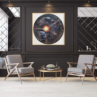 BeYumi 1000 Pieces Jigsaw Puzzles, Large Round Solar System Puzzle, Difficult and Challenge Educational Game, Decompressing Planets in Space Puzzle Learning Toys for Astronomy Enthusiast Adults