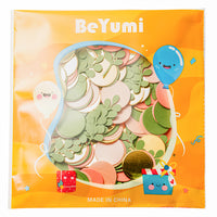 BeYumi 300Pcs Greenery Confetti Decorations Round Scatter Confetti Dots with Eucalyptus Table Decoration for Sage Wedding Bridal Baby Shower Greenery Theme Party Gender Reveal(Sage Green, Pink, Gold)