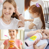 BeYumi 65Pcs VSCO Stuff Set-VSCO Stickers, Velvet Hair Scrunchies, Shell Necklace Choker, Wave Rings, Nepal Woven Friendship Bracelets, Metal Straws with Brush and Storage Bag, Shoes Charms
