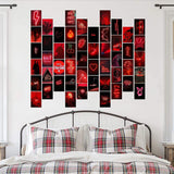 BeYumi 50PCS Red Neon Aesthetic Pictures Wall Collage Kit, Neon Red Photos Collections Collage Dorm Decors for Girl Teens and Women, Trendy Wall Prints Kit, Small Posters for Room Bedroom Aesthetic