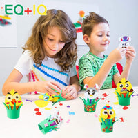 BeYumi Easter Eggs Decorating Craft DIY Toy Kit, 20 Pcs Easter Bunny and Chick Foam Ornament Stickers for Egg Decor, Make Your Own Easter Egg Craft Project Activity for Kids, Easter Day Party Favor
