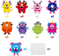 BeYumi 45Pcs Little Monster Cutouts Bulletin Board Decorations Set Colorful Cartoon Wall Decals Stickers DIY Cardstock Paper Cutout for Classroom Nursery Bedroom Monster Valentine's Day Birthday Party