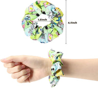 BeYumi 18Pcs VSCO Scrunchies VSCO Starter Stuff Kit-Cute VSCO Pattern Designed Hair Scrunchies, Colorful Polyester Pongee Ponytail Holder, Elastic Hair Ties Ropes Accessories for Women Girls
