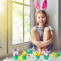 BeYumi Easter Eggs Decorating Craft DIY Toy Kit, 20 Pcs Easter Bunny and Chick Foam Ornament Stickers for Egg Decor, Make Your Own Easter Egg Craft Project Activity for Kids, Easter Day Party Favor