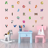 BeYumi 52Pcs Animal Alphabet Wall Decals ABC Letters Learning Cards Cutouts Montessori Educational Materials Home Preschool Classroom Decoration Bulletin Board Displays Wall Stickers for Toddler Kids