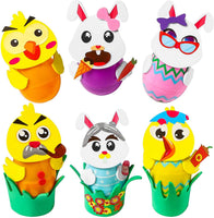 BeYumi Easter Eggs Decorating Craft DIY Toy Kit, 20 Pcs Easter Bunny and Chick Foam Ornament Stickers for Egg Decor, Make Your Own Easter Egg Craft Project Activity for Kids, Easter Day Party Favor