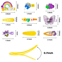 BeYumi 28 Pieces Cute Hair Clips for Toddler Girls Colorful Rainbow Flower Fruit Lollipop Cartoon Animal Patterns Barrettes Hairpins Kawaii Assorted Styles Hair Accessories for Baby Infant Kids Teens
