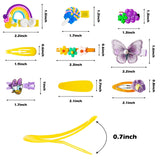 BeYumi 28 Pieces Cute Hair Clips for Toddler Girls Colorful Rainbow Flower Fruit Lollipop Cartoon Animal Patterns Barrettes Hairpins Kawaii Assorted Styles Hair Accessories for Baby Infant Kids Teens