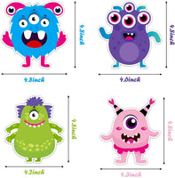 BeYumi 45Pcs Little Monster Cutouts Bulletin Board Decorations Set Colorful Cartoon Wall Decals Stickers DIY Cardstock Paper Cutout for Classroom Nursery Bedroom Monster Valentine's Day Birthday Party