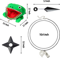 BeYumi Naruto Leaf Village Adjustable Headband Plush Frog Coin Wallet Leaf Village Symbol Logo Pendant Necklace Naruto Shuriken Plastic Toy Kunai, Naruto Anime Themed Cosplay Accessories Gift for Kids