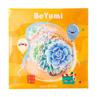 BeYumi 60Pcs Succulents Cutouts Nameplates Rustic Bloom Name Tags Potted Plant Bulletin Board Decoration Set Back to School Teacher Supplies Classroom Decor for Elementary Preschool Kindergarten