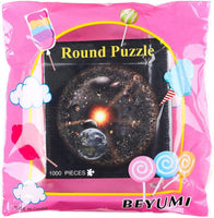 BeYumi 1000 Pieces Jigsaw Puzzles, Large Round Solar System Puzzle, Difficult and Challenge Educational Game, Decompressing Planets in Space Puzzle Learning Toys for Astronomy Enthusiast Adults
