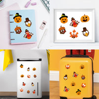 BeYumi 210Pcs Happy Fall Stickers Make You Own Face Fall Thanksgiving Stickers Scene Roll Autumn Pumpkin Turkey Maple Leaves Acorns Mix and Match Craft Stickers Halloween Party Favor Game for Kids