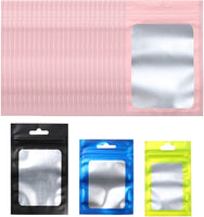 BeYumi 140Pcs Colorful Smell Proof Bags Aluminum Foil Pouch Bag Flat Ziplock Sealed Bags for Party Favor Food Storage Portable Travel Bag with 4 Sizes