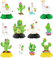 BeYumi 12 Pcs Llama Cactus Honeycomb Centerpieces Table Toppers 3D Alpaca Cactus Party Favor Decorations Supplies for Mexican Fiesta Cino De Mayo Kids Summer Hawaii Luau Themed Birthday Baby Shower