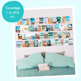BeYumi 50PCS Blue Aesthetic Picture for Wall Collage, 50 Set 4x6 inch, Summer Beach Collage Print Kit, Fashion Room Decor for Girls, Room Wall Art Print, Dorm Photo Display, VSCO Posters for Bedroom