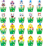BeYumi Easter Eggs Decorating Craft DIY Toy Kit, 20 Pcs Easter Bunny and Chick Foam Ornament Stickers for Egg Decor, Make Your Own Easter Egg Craft Project Activity for Kids, Easter Day Party Favor