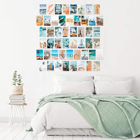 BeYumi 50PCS Blue Aesthetic Picture for Wall Collage, 50 Set 4x6 inch, Summer Beach Collage Print Kit, Fashion Room Decor for Girls, Room Wall Art Print, Dorm Photo Display, VSCO Posters for Bedroom