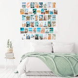 BeYumi 50PCS Blue Aesthetic Picture for Wall Collage, 50 Set 4x6 inch, Summer Beach Collage Print Kit, Fashion Room Decor for Girls, Room Wall Art Print, Dorm Photo Display, VSCO Posters for Bedroom