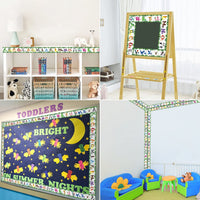 BeYumi 60Pcs Animal Alphabet Bulletin Board Borders Trim Back to School ABC English Letters Straight Borders Decoration for Preschool Classroom Nursery Playroom Wall Desk Chalkboard Whiteboard Display