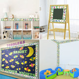 BeYumi 60Pcs Animal Alphabet Bulletin Board Borders Trim Back to School ABC English Letters Straight Borders Decoration for Preschool Classroom Nursery Playroom Wall Desk Chalkboard Whiteboard Display