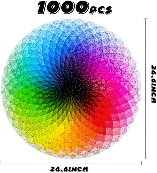 1000-piece Round Puzzle, Placement Game Puzzle, Rainbow Puzzle, Adu